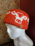 Earwarmer with cow design. Fully lined