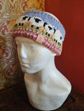 Earwarmer and wrist warmer set with sheep design. Fully lined